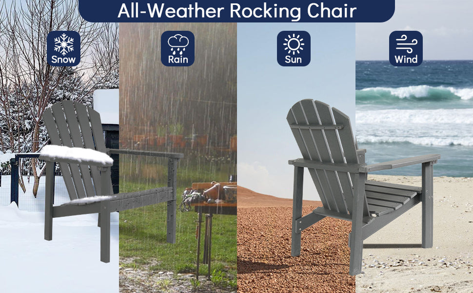 Set of 2 Stackable Adirondack Chairs - Weatherproof HDPE Outdoor Seating - Space-Saving & Durable for Patio, Porch, Lawn & Garden